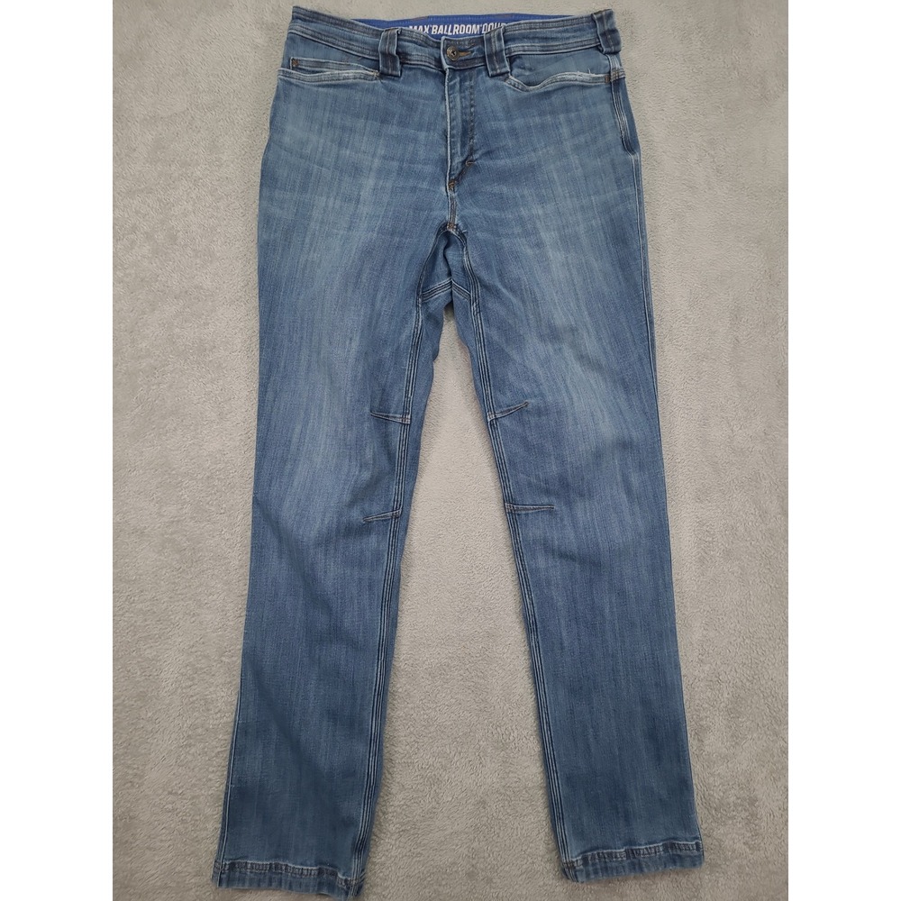 Duluth Trading Co Ballroom Double Flex Coolmax Blue Work Jeans Mens 34X34